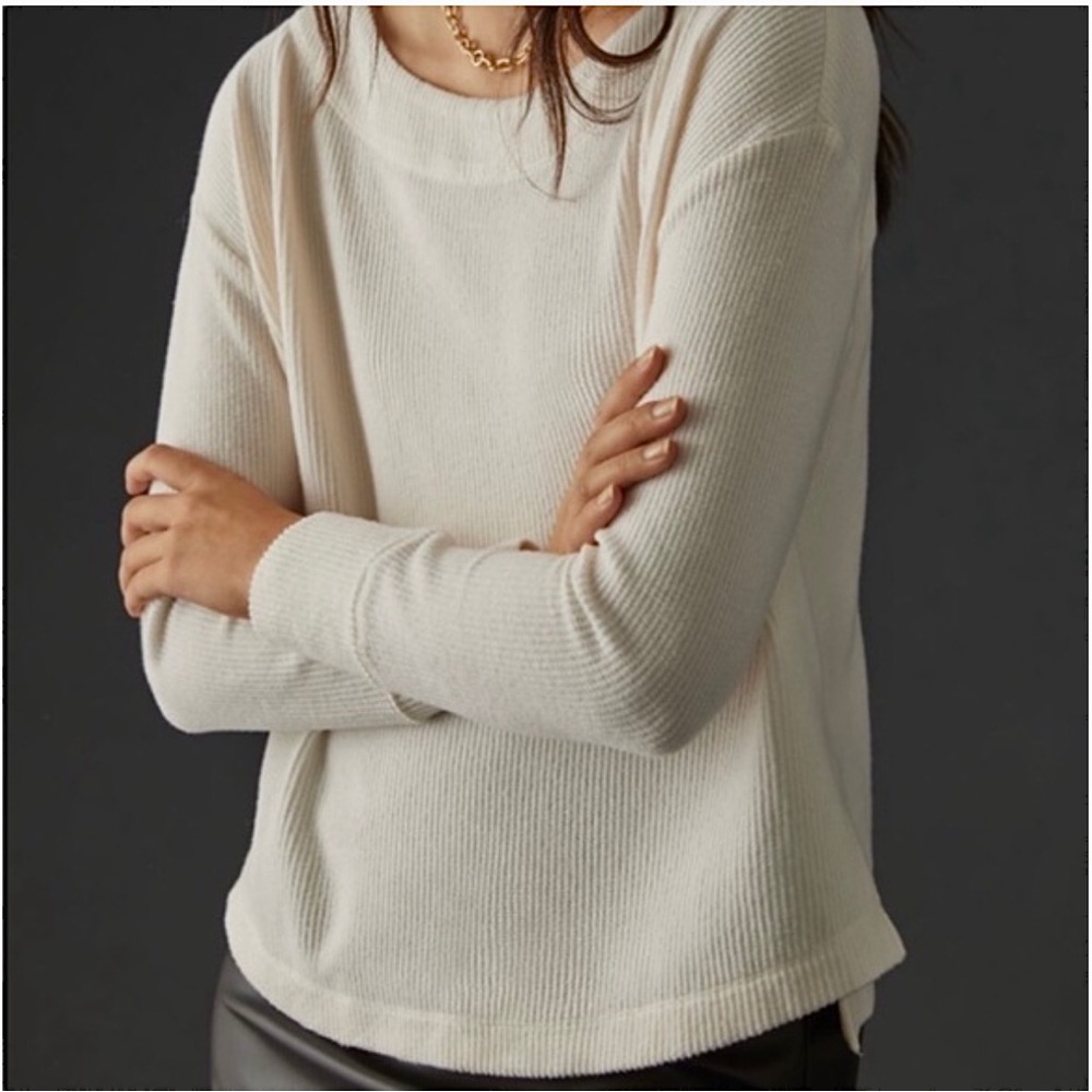DAILY PRACTICE Big Sky Boatneck Ivory Pullover Top